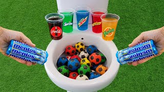 Football VS Popular Sodas  Sprite Coca Cola Schweppes Yedigün and Mentos in the toilet [upl. by Jesus]