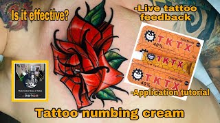 TKTX Numbing creamLive feedback tattoo and application tutorial [upl. by Quackenbush412]