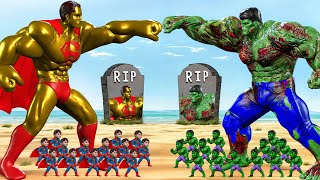 Recuse Team HULK Family Vs SUPERMAN GOLD Attack Evolution HULK Returning from the Dead SECRET [upl. by Carmen]