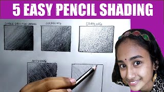 5 Easy Pencil Shading Techniques  Pencil Shading for Beginners  Art by Meghna [upl. by Latsyek]