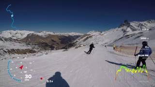 Hintertuxer Gletscher 2017  Talabfahrt quotschwarze Pfannequot mit GoPro stats  TEIL 1 [upl. by Nutsud]