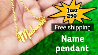 Name pendant  Customised Name pendant review  Name pendant with Chain  gold name pendant [upl. by Sabian107]