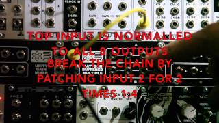 Synthrotek Eurorack 1U Mattson Buffered Mult Multiple Synth Kit Module [upl. by Kciredec676]