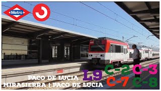 Metro Y Cercanias Paco De Lucia L9 C2 C3 C7 C8 5000 9000 446 450  ItzAlfredoYT [upl. by Ogdan788]