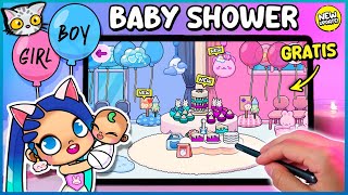 🎉 Cómo DECORAR GRATIS una BABY SHOWER con REVELACIÓN DE GÉNERO para BEBÉS en Avatar World 👶💙💖 [upl. by Hirza]