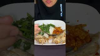 watercress lettuce with salted fish  Indonesian Food asmreating asmr eatingsounds mukbang food [upl. by Wickman]