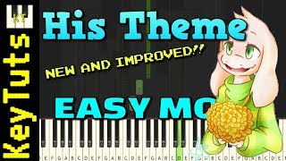 NEW AND IMPROVED His Theme from Undertale  Easy Mode Piano Tutorial Synthesia [upl. by Novyaj140]