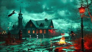 🎃Haunted House Halloween🎃 Night ASMR Ambient  Crackling Fire Spooky Sounds and White Noise [upl. by Phaih]