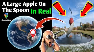 😁A Giant Apple On A Spoon Is Google Earth And Google maps Real Lifeviralvideo trendingvidieo😱 [upl. by Berhley]