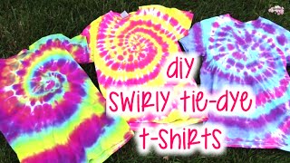 DIY Swirly TieDye TShirts  How To  Tutorial [upl. by Naman646]