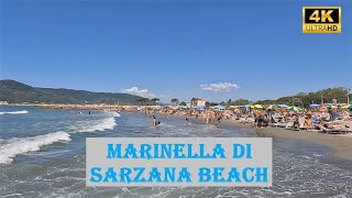 MARINELLA DI SARZANA BEACH  4K  Spiaggia Libera  Marina di Carrara  Italy [upl. by Ardnola]