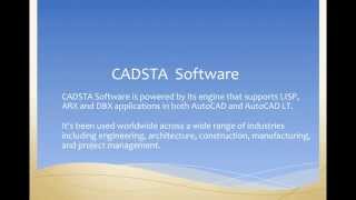 CADSTA Software load LISP ARX amp NET apps in AutoCAD amp AutoCAD LT [upl. by Berns427]