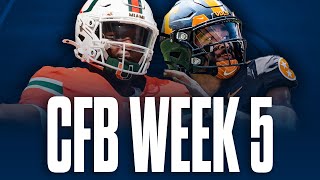 CFB Week 5 Rankings CFB Week 5 Picks amp Miami vs Virginia Tech Preview [upl. by Crean]