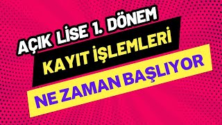 1 Dönem Kayıtları Ne Zaman Başlıyor Yeni Kayıt Kayıt Yenileme ders Seçimi Liseler Arası Geçiş [upl. by Ahsaeyt]