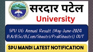 SPU Result MayJune2024 BABScBComShastriPrakShastri 1st2nd Year Result Out himquery [upl. by Morrie]