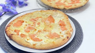 la vraie pâte à pizza  2ème méthode pizza au saumon fumé [upl. by Annaeed]