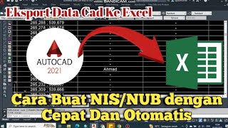 Cara Membuat NUBNIS Dengan Cepat Dan Membuat Daftar Nominatif Bidang Tanah Dari Autocad Ke Excel [upl. by Akina]