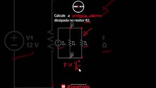 Como calcular a potência elétrica num circuito paralelo shorts resistor [upl. by Imoen202]