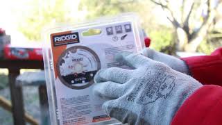 New Ridgid CM45P 45 inch Turbo Mesh Tile Cutting Diamond Blade [upl. by Sdlonyer969]