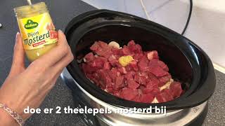 Boeuf Stroganoff uit de slowcooker  Crockpot [upl. by Keven]