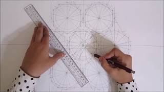 Draw with me 1  Islamic geometric pattern 14  زخارف اسلامية هندسية [upl. by Zaria854]