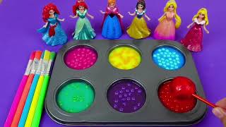 Satisfying Video I How to make Princess Lolipops in to Heart Pool AND Rainbow Painted Cutting ASMR [upl. by Zavras]