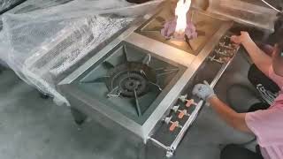 Commercial Stainless Steel Gas Stove 1 Burner 2 Burners [upl. by Aisital]