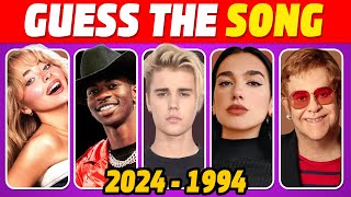 Guess the Song 🎤🎶  One Song per Year 19942024  Music Quiz guess the most popular song per year [upl. by Ardnasak]