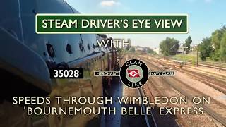 35028 Clan Line storms Wimbledon on the Bournemouth Belle [upl. by Aleirbag]