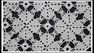 Crochet Square Tablecloth motif  How to Join motifs together [upl. by Noterb611]