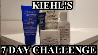 Kiehls 7 Day Skincare Challenge  Ultra Facial Cleanser Eye Fuel Facial Toner and Facial Cream [upl. by Jennine]