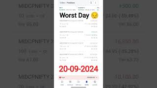 😭Over Trading  Big Loss 😭  20092024  Traders Pain  trading stockmarket shorts viralvideo [upl. by Reppiks]