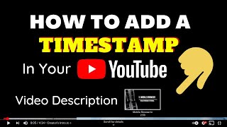 How to add a timestamp in your YouTube video description  The importance of timestamp [upl. by Eiramrebma]