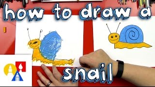 How To Draw A Snail for young artists [upl. by Nemzaj]