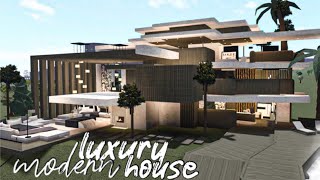 Bloxburg Mansion Luxury Modern House  House Build [upl. by Aihsein]