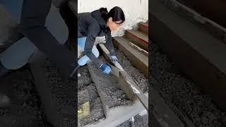 Cement staircase steps masonry process [upl. by Haon]