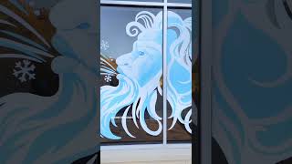 HUGE Christmas Window Painting  Window Art [upl. by Lolly40]