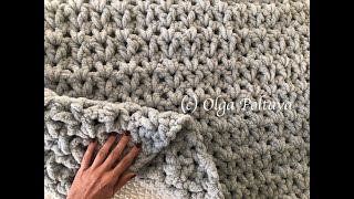 How to Crochet SUPER EASY Jumbo Blanket Bernat Blanket Extra Yarn Crochet Video Tutorial [upl. by Flower]