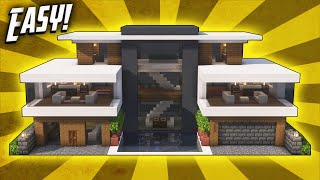 Minecraft How To Build A Modern Mansion House Tutorial 43 [upl. by Kirstyn]