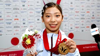 Ashikawa Urara JPN  Interview  2021 World Championships  Balance Beam Final [upl. by Acirred]