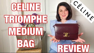 CELINE Triomphe Medium Bag Review Pros and Cons What Fits and Mod Shots [upl. by Bazluke973]