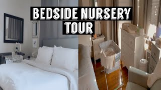 BEDSIDE NURSERY TOUR  ORGANIZATION  REALISTIC MINIMALIST amp ESSENTIALS ONLY [upl. by Eseilenna]