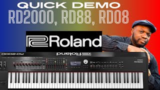 Roland RD 2000 RD88 R808 Piano DemonstrationReview [upl. by Nossila]