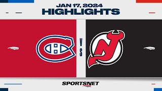 NHL Highlights  Canadiens vs Devils  January 17 2024 [upl. by Ainar182]