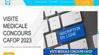 Concours DEntrée Au CAFOP 2023  Inscription En Ligne Visite Médicale Et Prise De RendezVous [upl. by Ennairrek804]