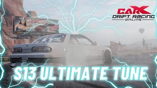 ULTIMATE S13 Wellington S20 90s Tune  CarX Drift Racing Online [upl. by Airbma]