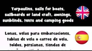 APRENDER INGLÉS  Lonas velas para embarcaciones tablas de vela o carros de vela toldos [upl. by Jarietta300]