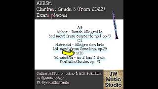 ABRSM Clarinet Grade 8 syllabus from 2022Exam pieces [upl. by Otreblon]