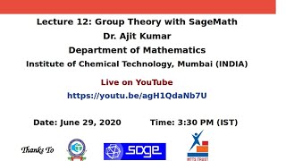 SageMath Lecture 12 [upl. by Ahsratal]