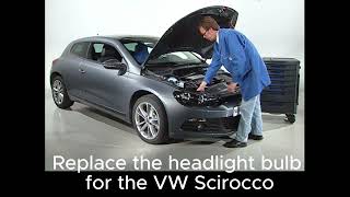 How to Replace the Headlight Bulb on a VW Scirocco [upl. by Dahsra]